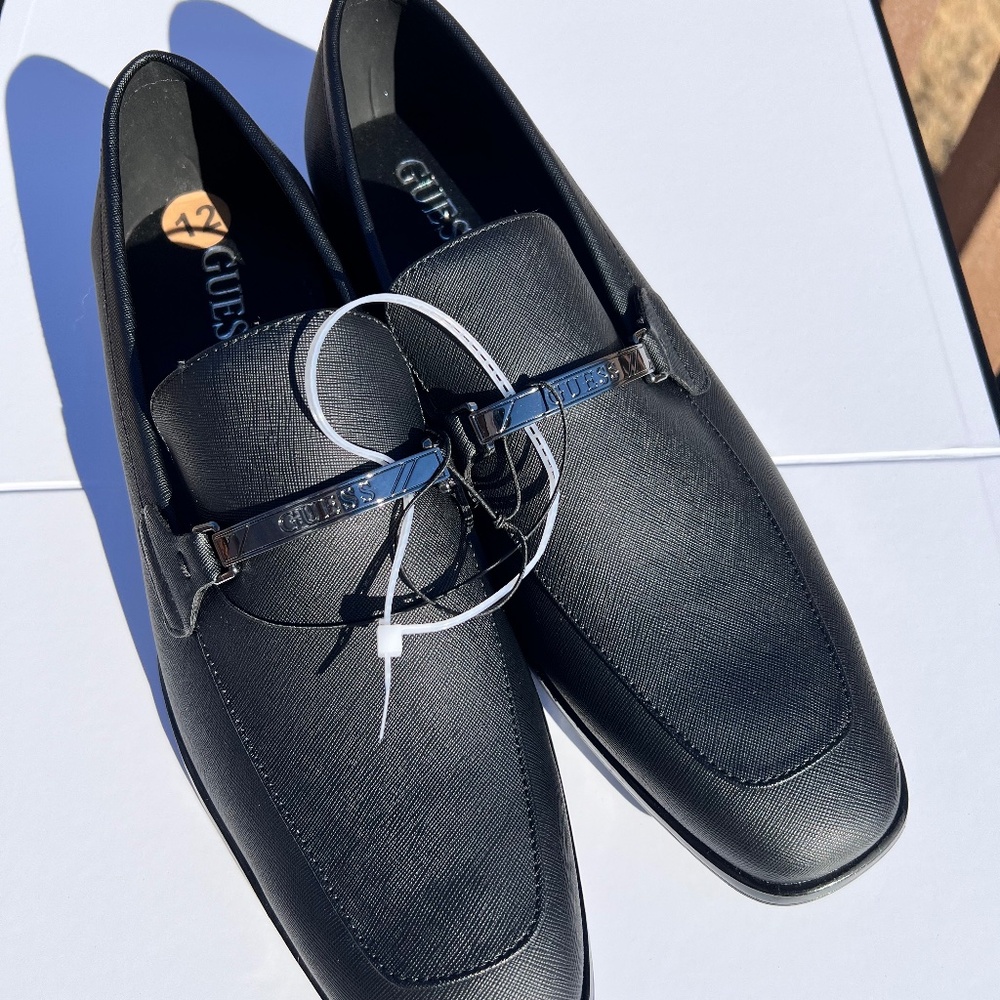 Guess Black Dress Loafers Men’s Size 12 Slip On Formal Shoes Business Casual